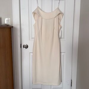 Calvin Klein Cream Off-Shoulder Sheath Dress NWT Size 10